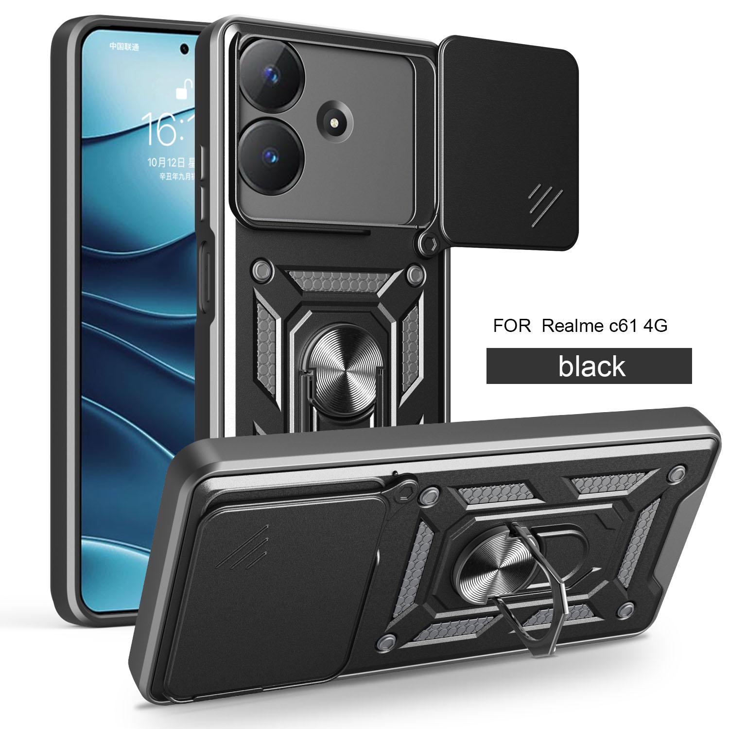 

Чехол для Realme Note 60 Чехол для Realme Note 60X Narzo n61 Магнитное кольцо-держатель Бронированный чехол для телефона Защита камеры сдвижной Задняя крышка realme Narzo N61