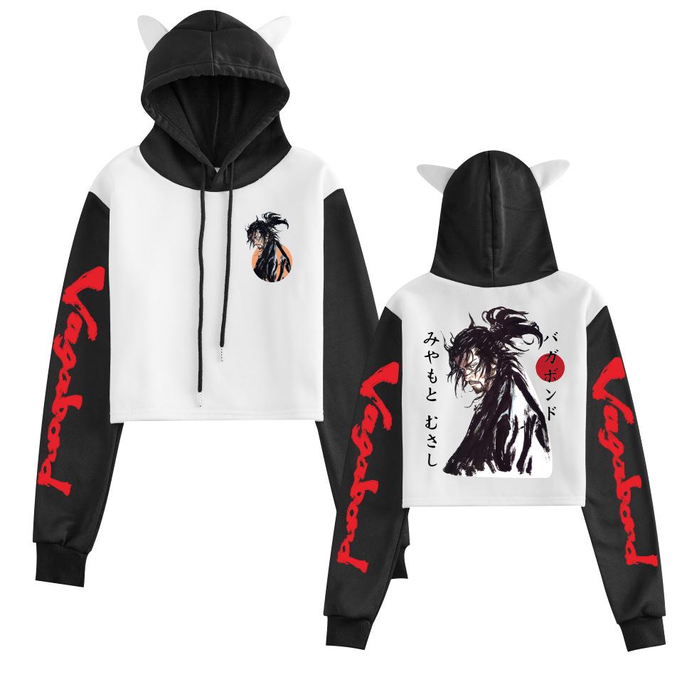 2024 Miyamoto Musashi Anime Cat Ear Crop Top for Women