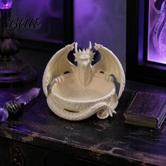 Dekorative Drachenskulptur 3D-gedrucktes Aufbewahrungsfach für Schmuck Schlüssel Schreibtisch-Organizer mit Fantasy-Sammlung Display Detaillierte Schuppen & Flügel Groß