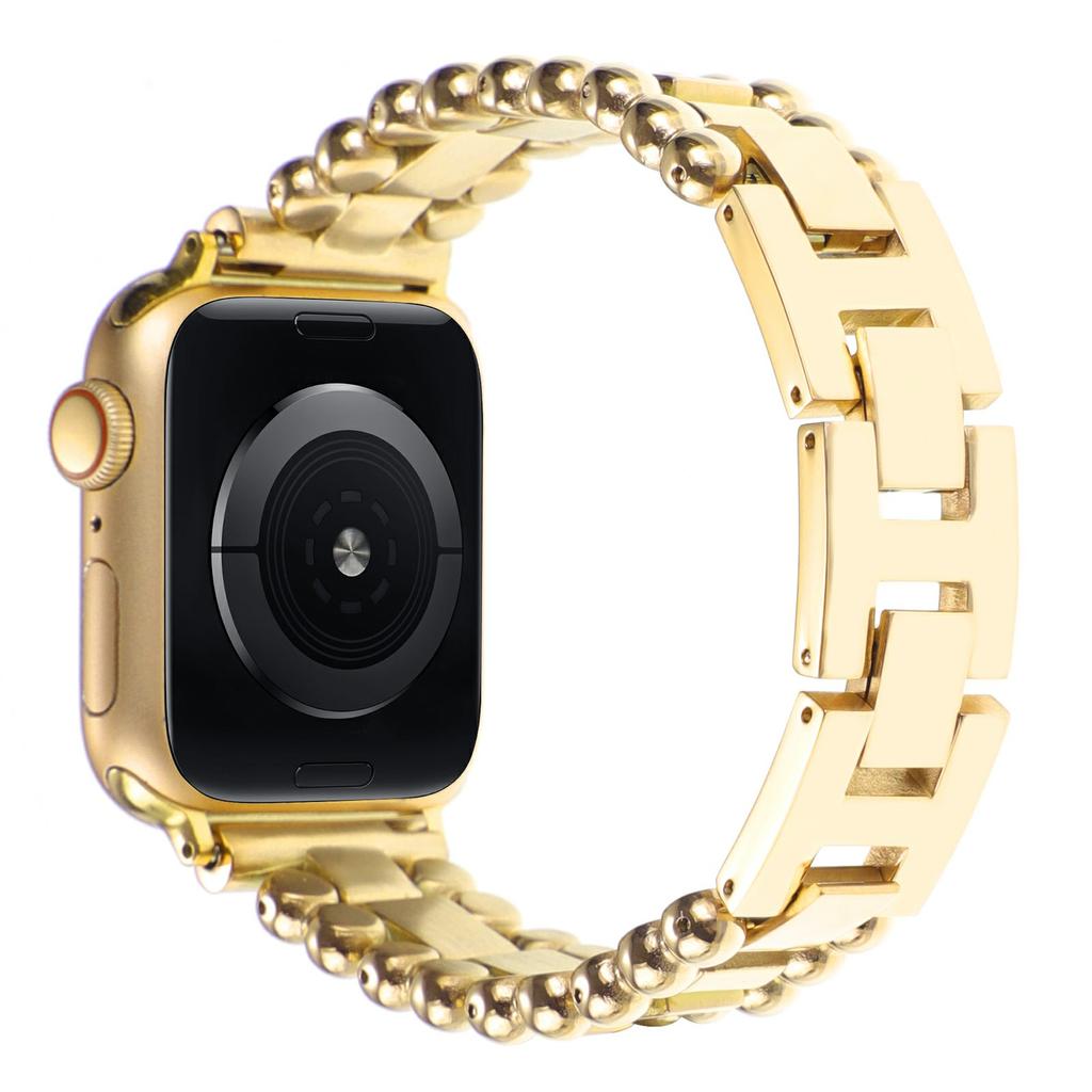 Watch Band for Apple Watch Ultra 3 2 1 49mm/Series 11 10 46mm/9 8 7 45mm/SE3 SE2 SE 6 5 4 44mm/3 2 1 42mm Side Beads Stainless Steel Wrist Strap