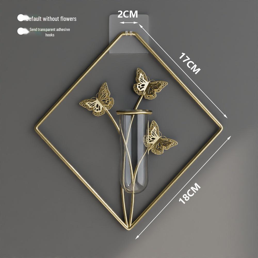 Nordic Light Luxury Wall-Mounted Hydroponic Vase – Modern Punch-Free Living Room Decor