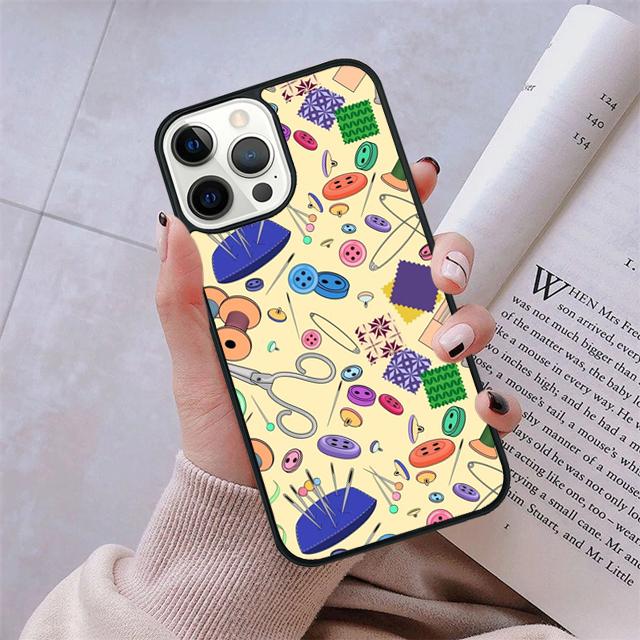 Nähmaschinenmuster Handyhülle Abdeckung Für iPhone 17 Air 16 15 14 Plus apple 16 11 12 13 Pro Max Hülle