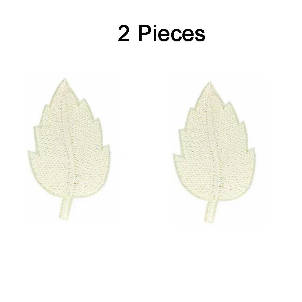 

2PCS Pure Color Leaf Embroidery Parches Lifelike Green Leaves Patch DIY Patchwork Crafts Style 3