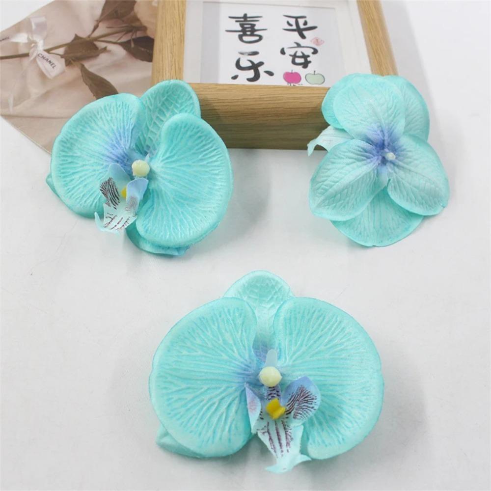 Artificial Silk Butterfly Orchid Flower Head DIY Craft Production Party Photography Props Bridal Gift Wedding Bouquet Decoration