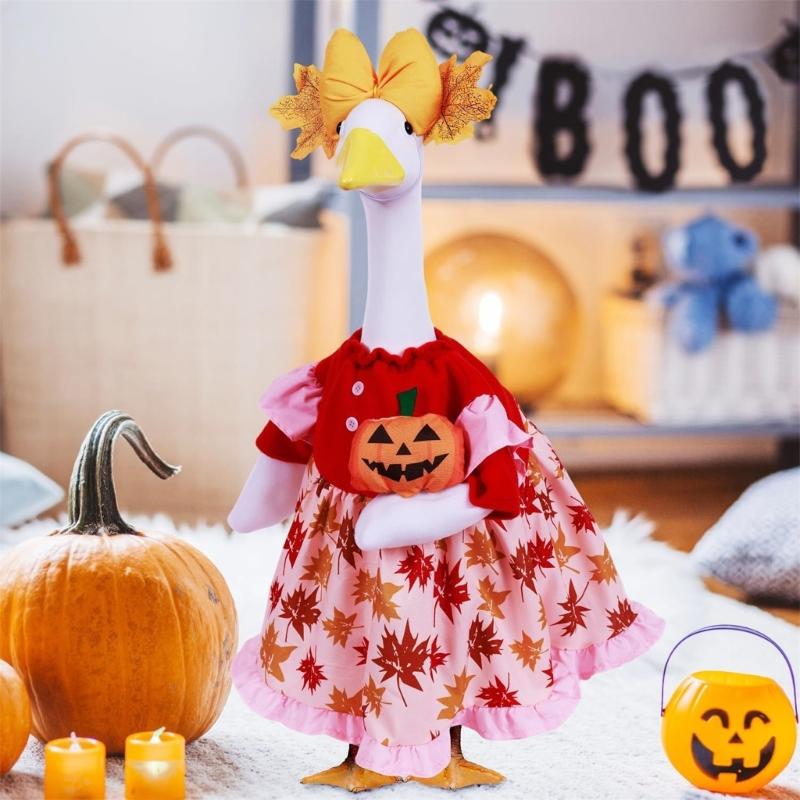 Adorable Fabric Geese Blouse Costume For Porch Yard Halloween Fall Seasonal Holiday Decorations