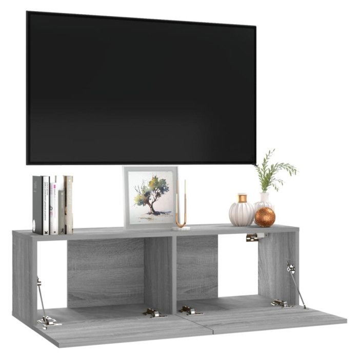 VidaXL Wall-mounted TV Cabinet Sonoma Grey 100x30x30 Cm Engineered Wood 815097