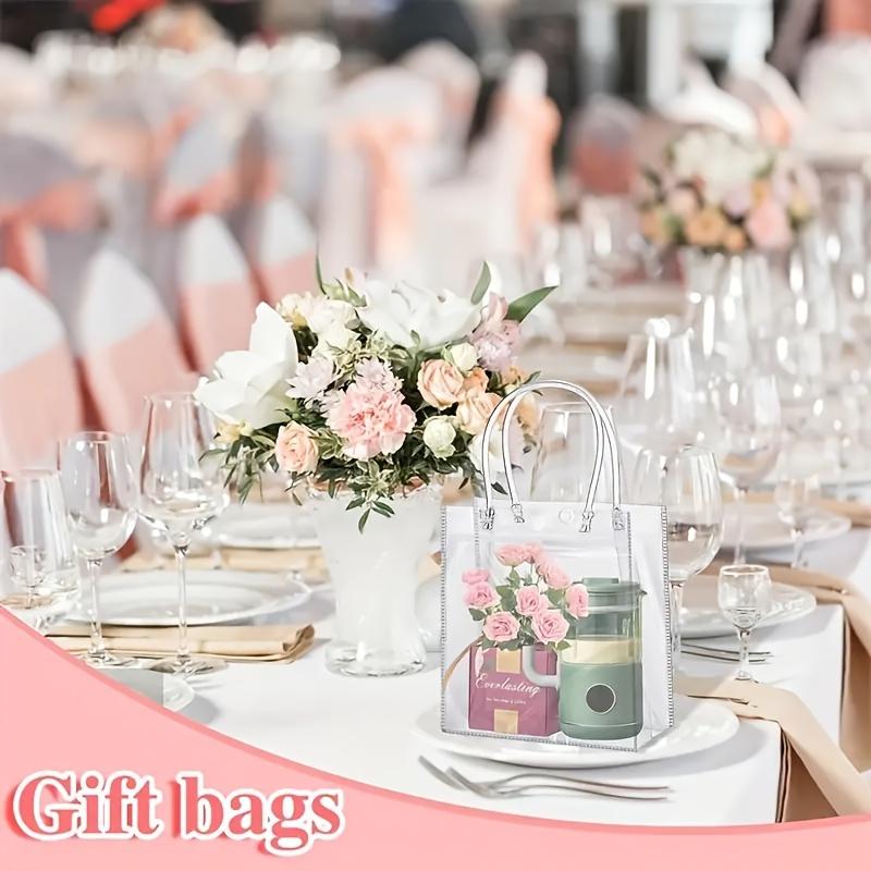 12Pcs Transparent Party Gift Bags - Reusable for Halloween, Christmas, Weddings & Birthdays - Handheld Totes for Small Business, Favors & Decor