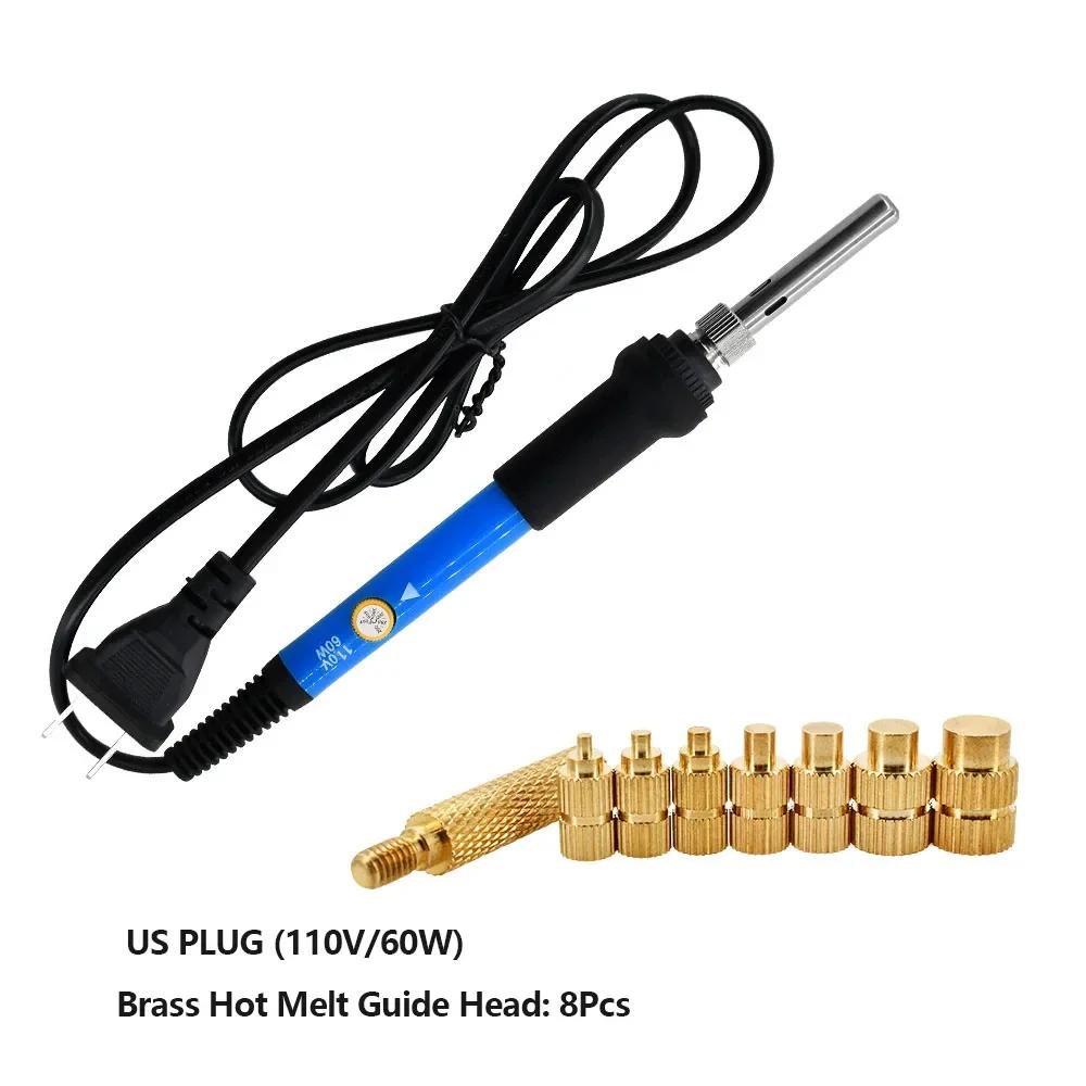 Brass Heat Set Insert Nut M1.4 M1.6 M2 M2.5 M3 M4 M5 M6 M8 Hot Melt Molding Injection Embed Threaded Inserts Nuts For 3d Printer Blue US Plug