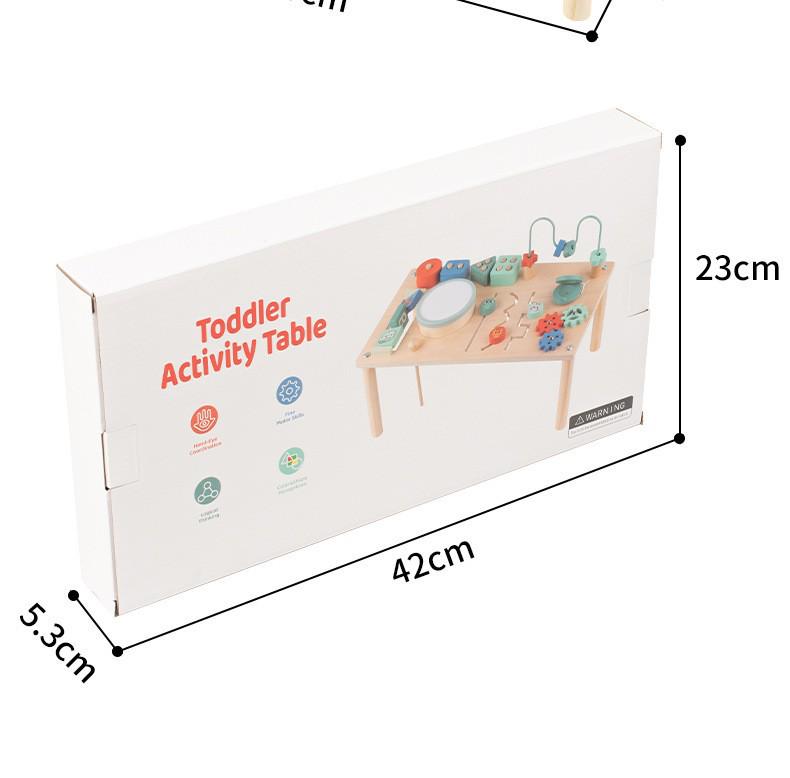 Wooden Busy Board: Multifunctional Activity Table for Toddlers, Bead Maze & Early Education Toy