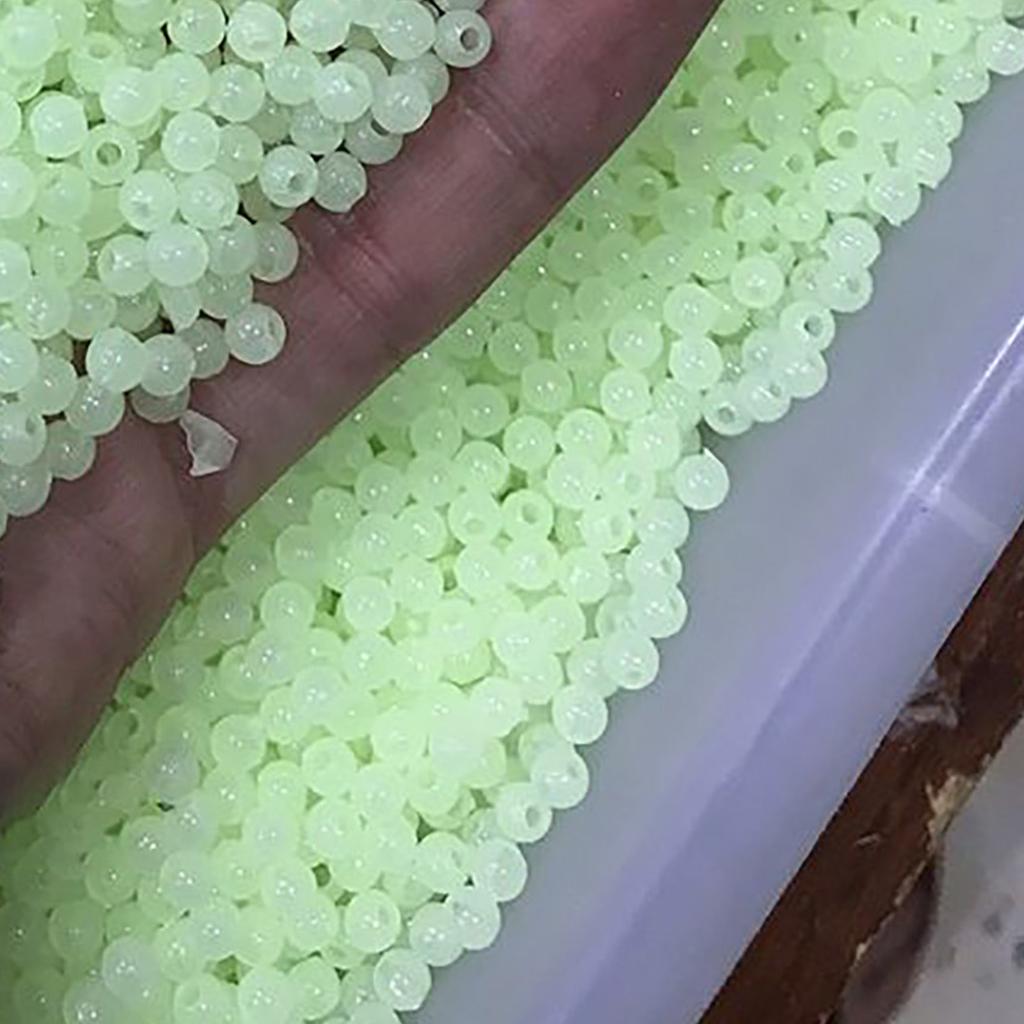 1000 Stück Angelperlen, nachtleuchtende Montageperlen, runde, leuchtende Kunststoffperlen, Angelzubehör für Süß- und Salzwasser, 6 mm
