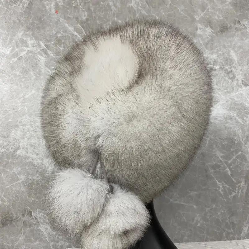 Natural Fluffy Hat Russian Domo Hat Ushanka Winter Woman Cap Hat Fashionable Real Fur Hat Women Warm Russian Hats Wholesale