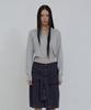 Uusoo Deep V-Neck Cotton Sweater_ Melange Gray