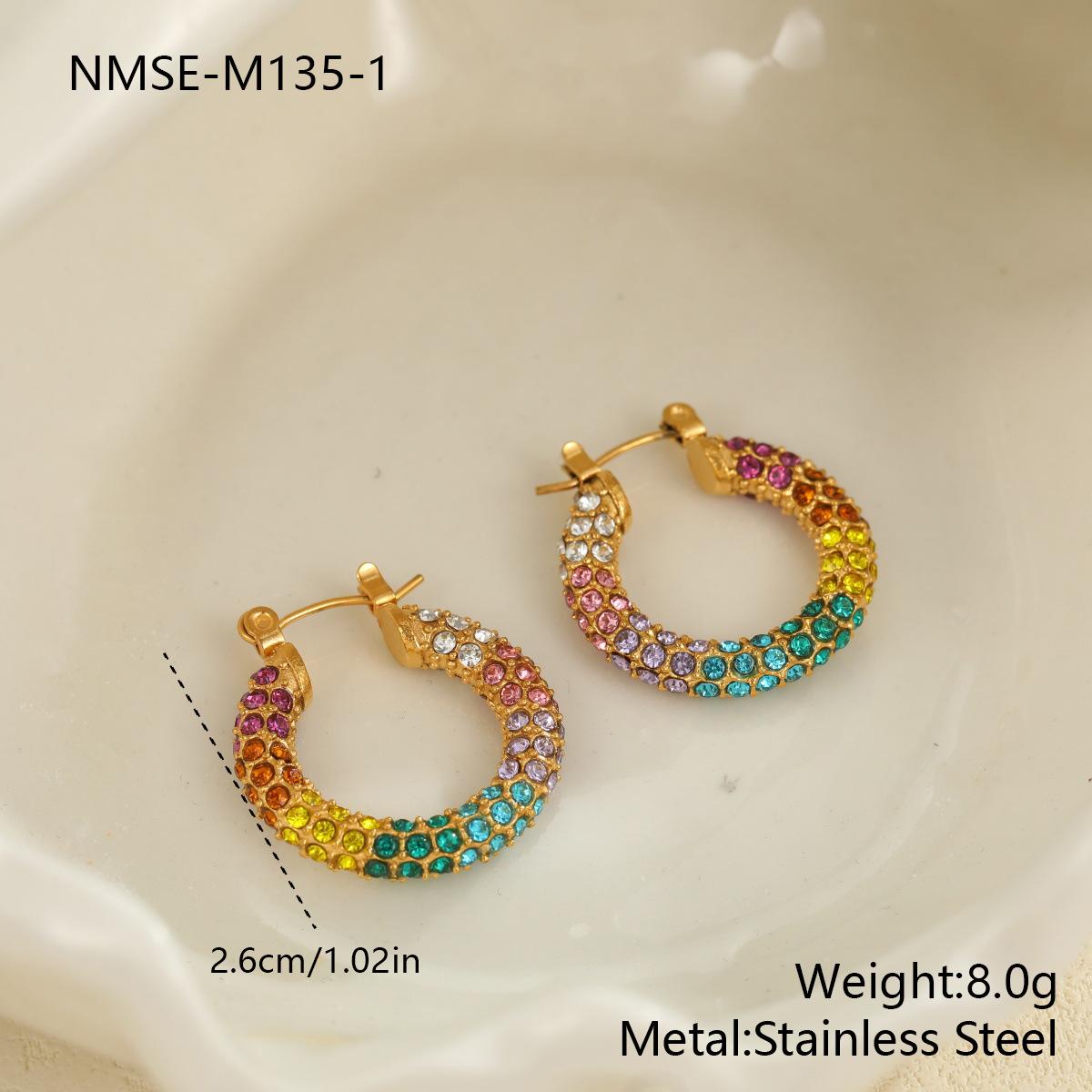 GEMCHIC Women s Vintage Zircon Inlaid Stainless Steel Earrings Creative Light Luxury High Sense Ear Studs