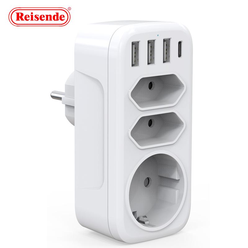 

European Multi-Port USB-C Extension Socket with German Plug