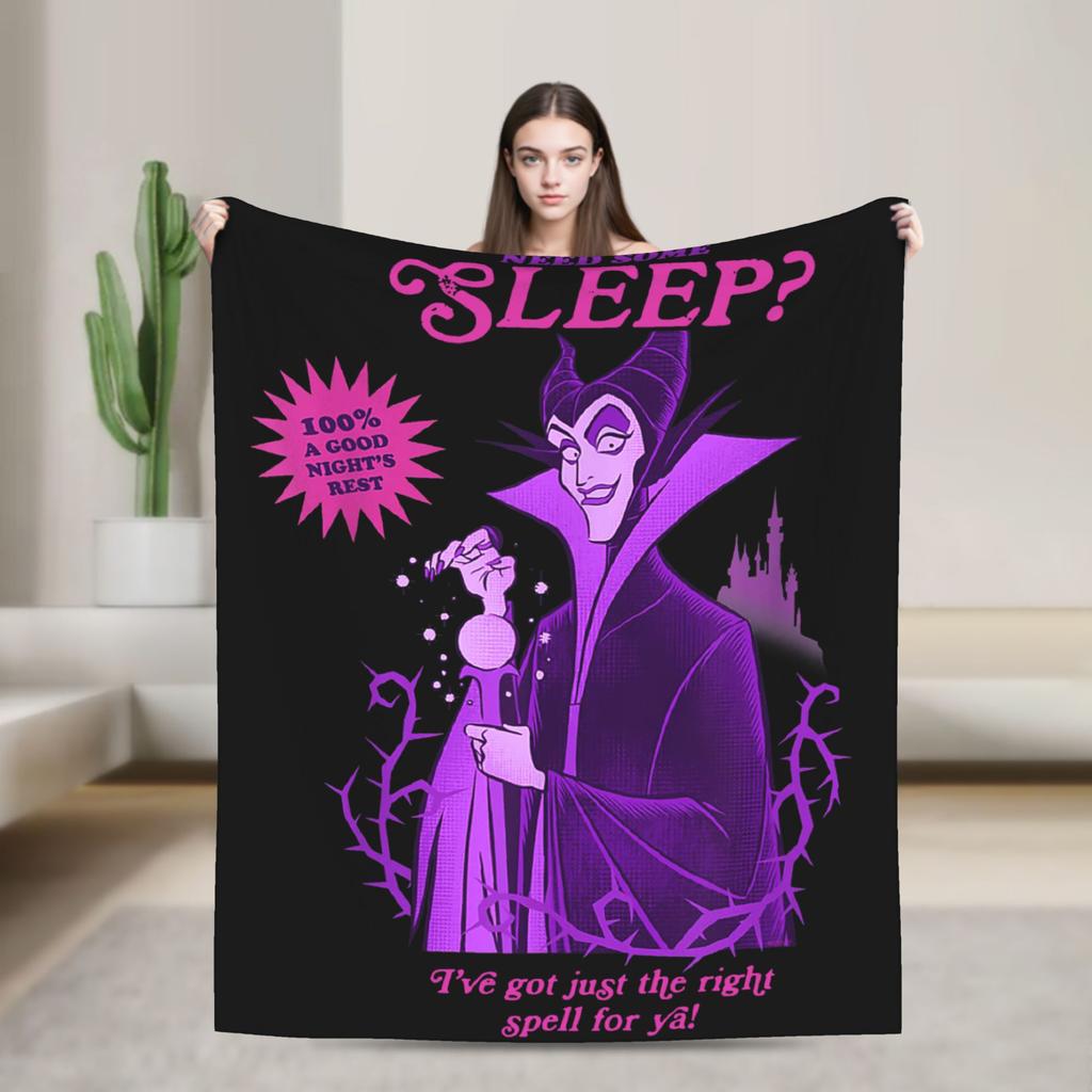 Sleeping Beauty Maleficent Villain Velvet Throw Blankets Bad Witches Blankets for Home Travel Lightweight Thin Outdoor Portable