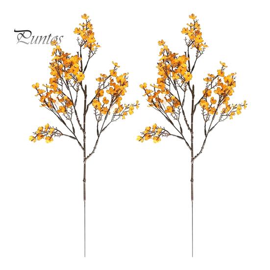 Artificial Silk Flowers for Home Decor Realistic Autumn Decoration, Floral Orange Plants Halloween Decoration Branches Table Centerpiece And