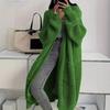 Temperament long over-the-knee sweater cardigan women's autumn and winter new lazy wind loose thickened knitted jacket women's tide