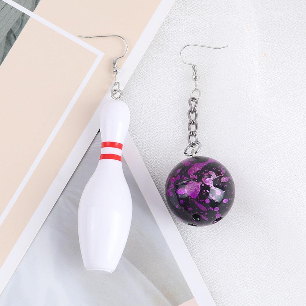 New Punk Cool Sport Bowling Balls Dangle Earrings Funny Resin Tennis Ball Drop Earring For Women Fashion Jewelry Sport Party