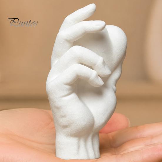 PLA Sculpture for Gifts Hand Holding Heart 3D Printed Figurine, Modern Minimalist Sculptural Desk Decor, Romantic Ornaments Home Accent Shelf