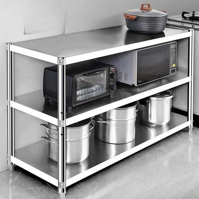 Stainless Steel Multi-Layer Kitchen Storage Rack and Work Table