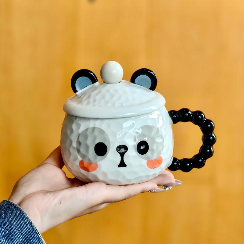 Give girls birthday gifts milk fufu cute bear ceramic mug with lid couple girlfriend souvenir gift box