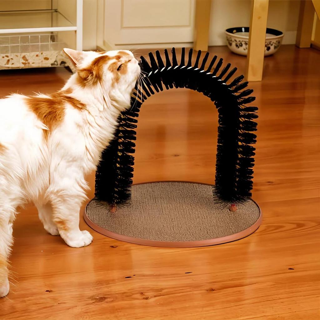 Cat Arch Self Groomer with Scratch Pad and Toy