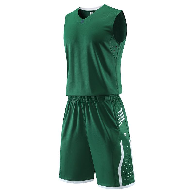 Solid Color Sleeveless Basketball Uniform Set: Vest Style Sports Running Suit