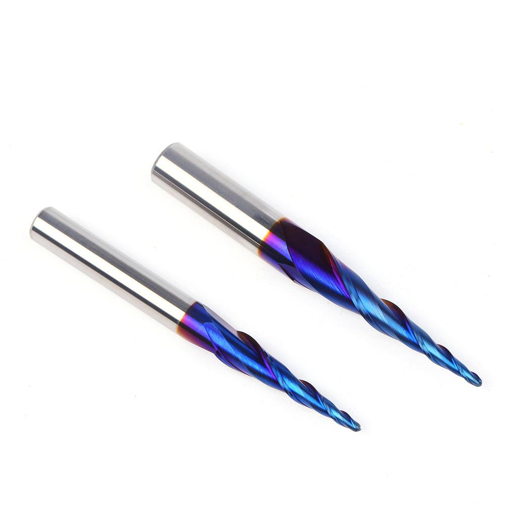 1/4 Shank 8 Shank Integral Alloy Double Edge Tilt Coated Ball Cutter Taper Ball End Mill Metal Embossed Extended Tungsten