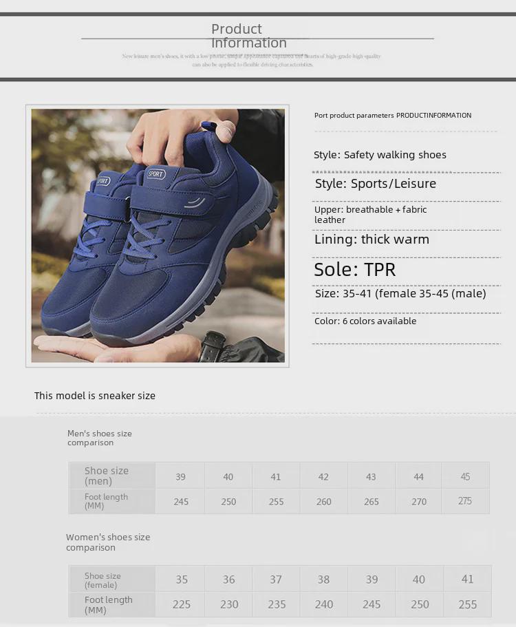 Men's and Women's Comfortable Spring and Autumn Soft Sole Walking and Travel Shoes for Middle-Aged and Elderly