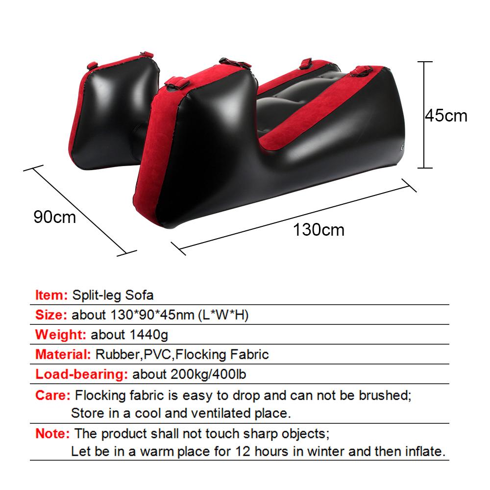 Split Leg Sofa Matte SM Bondage Voksenspill Sex Stol Seng med stropper Sexmøbler Hjelpemiddel Oppblåsbare Sexverktøy For Par Kvinner