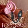 Soft Chastity Cage with Anal Plug Vibrator Remote Control Buttplug Sex Toy for Couple Man Cobra Urethral Lock with Catheter Plug