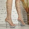 Sandali Zeppa Donna Moda Discoteche Alto Trasparente Tacco Sottile 13CM Sandali con Cinturino LFD-1099-A2