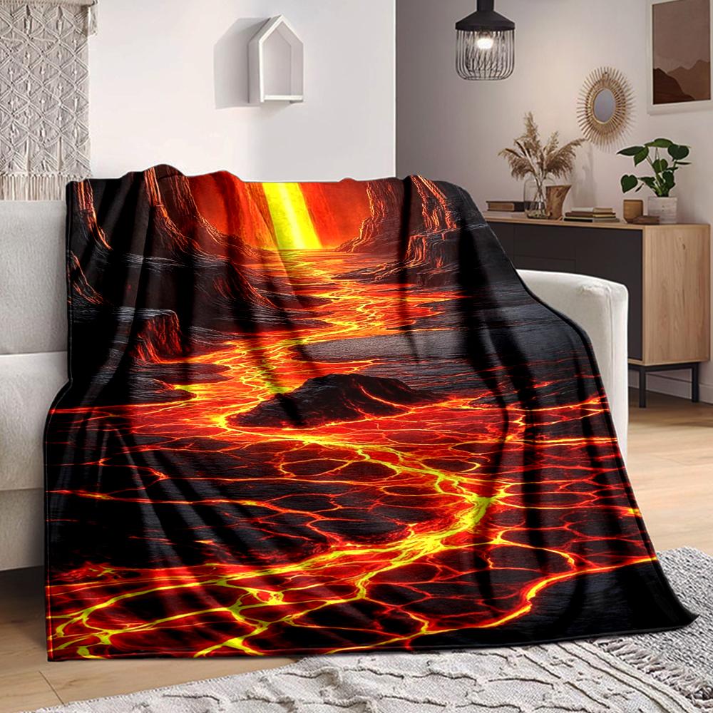 1Pc Lava Through Caves Blanket Soft And Comfortable Casual Warm Camping Travel Christmas Halloween Xmas Gift M92864