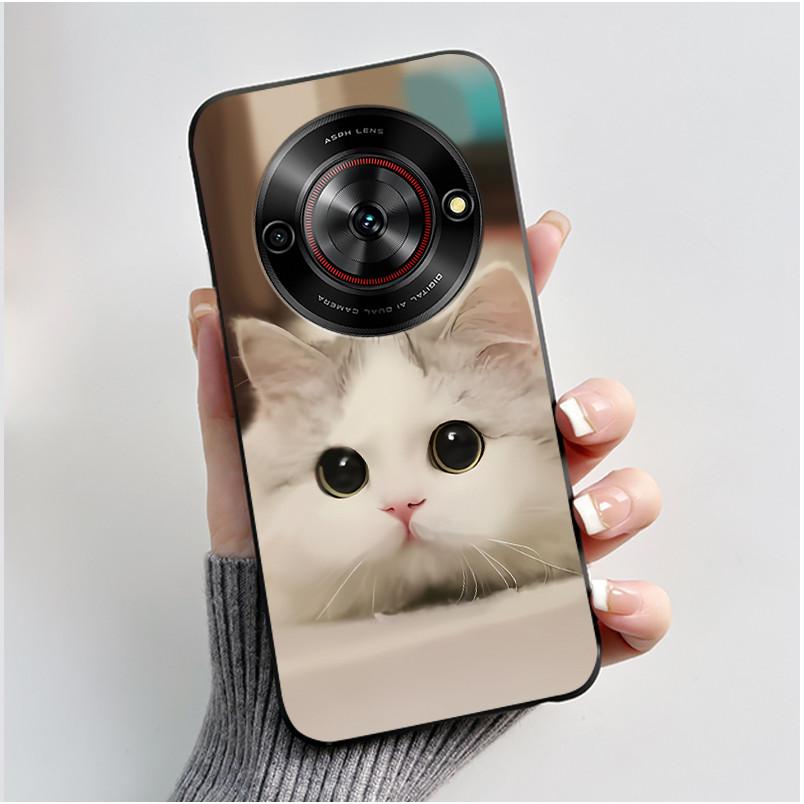 Cute Cartoon Case For ZTE Blade A75 5G/Nubia Focus 5G/Nubia Calf 5G Printing Shell Protective Cover Soft Silicone Black Casing