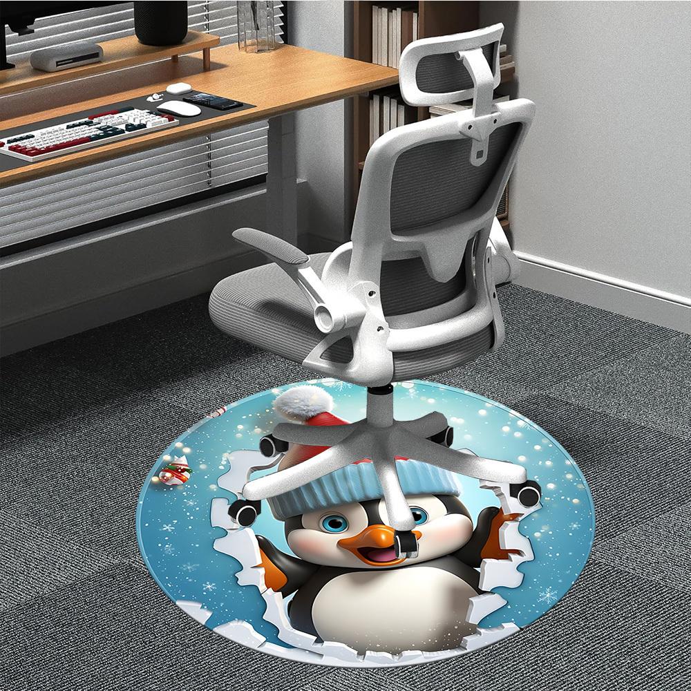 

1pc Penguin Christmas Decoration Chair Carpet for Office, Soft, Non-Slip Polyester Mat, Office, Living Room, Bedroom, Durable Polyester yy251207107 80cm by 80cm