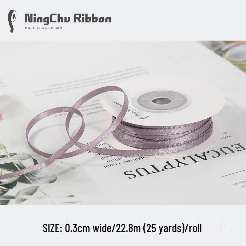 3mm Double-Sided Satin Silk Ribbon for DIY Gifts, Bows, Bouquets, and Baking Packaging