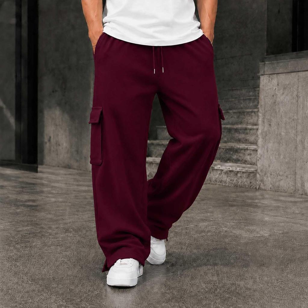 Men's Loose Fit Wide Leg Sweatpants with and Pockets for Gym