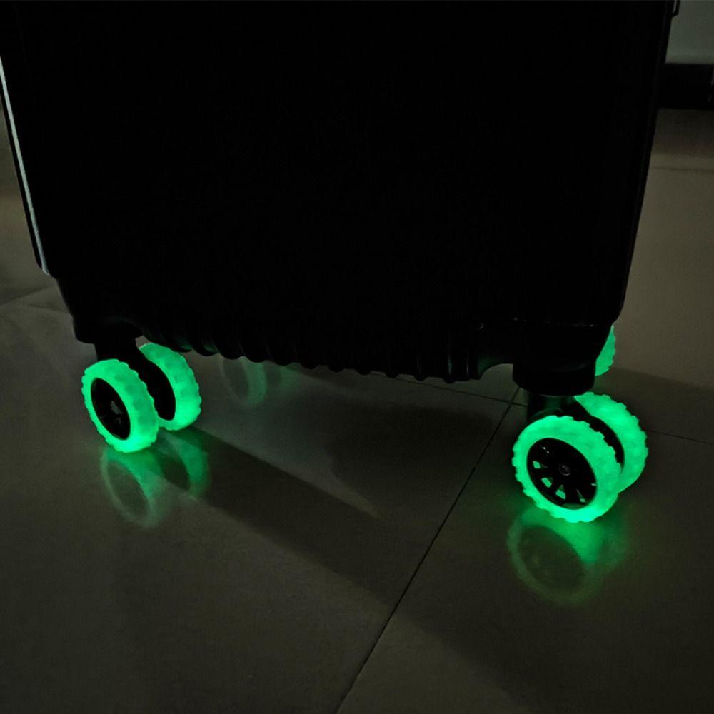 8Pcs Silent Sound Luminous Luggage Caster Shoes Anti-abrasion Silicone Suitcase Wheels Protective Cover Trolley Box Caster Cover
