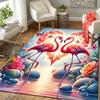 1pc Flamingo and Love Print, Design Indoor Area Rug, Soft, Anti-Slip, and Durable Gaming Room Decor for Bedroom, Living Room, and Exercise R