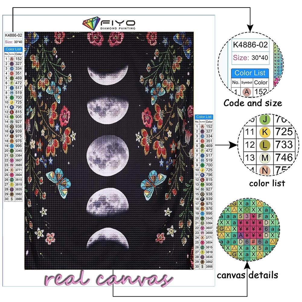 5D diamantová malba Full Diamond Moon Phase Diamantová malba Ručně vyráběná Diamantová mozaiková malba Domácí dekorace