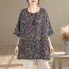 DIMANAF Plus Size New T-Shirt Women Flower Print Loose Casual O-Neck Lady Tops Tees Shirts Oversize Summer 2026