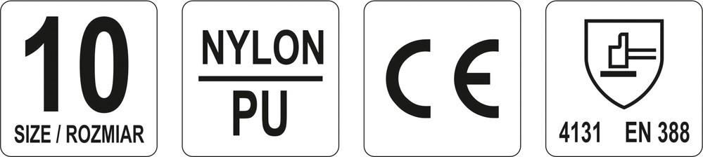 YT-7472 YATO gray nylon work gloves