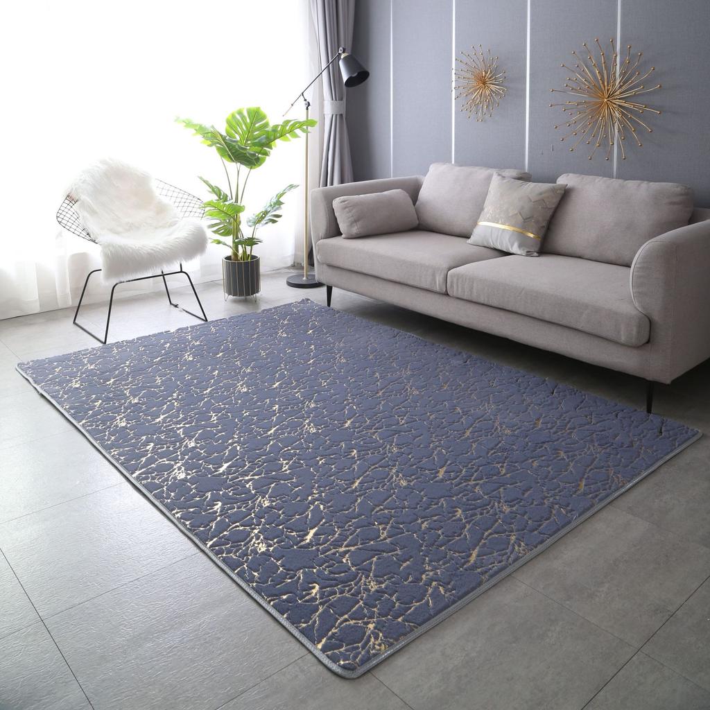 Gold Marble Furry Rug Imitation Rabbit Fur Carpet Living Room Decoration Luxury Soft Bedroom Mat Sofa Table Rug