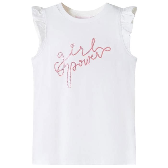 T-shirt enfants avec manches à volants écru 92/104/116/128/140