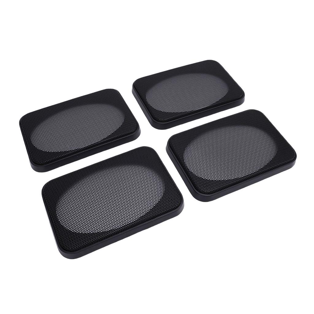 4Pcs Speaker Grill Covers Rectangular Metal Mesh Car Speaker Subwoofer Guard Protector Decoration
