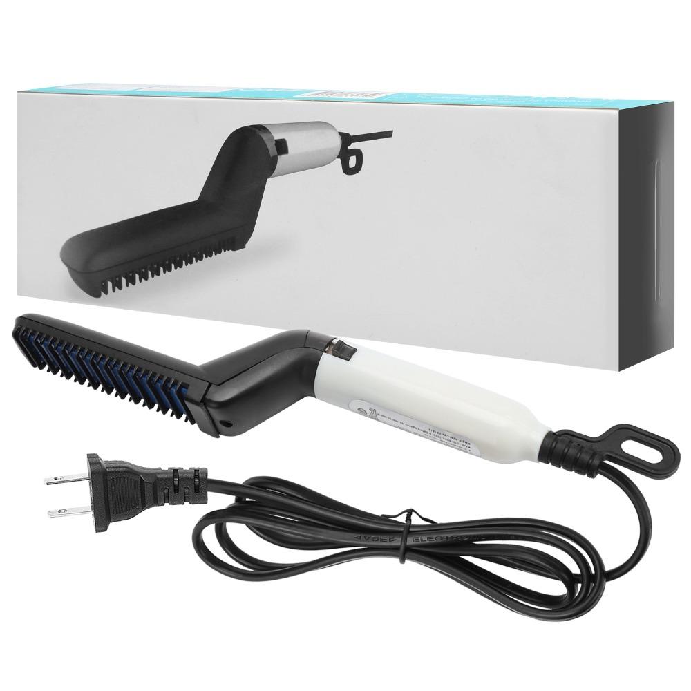 Portable Design Electric Hair Comb Brush Fast Heating Beard Comb Mustache Curler Comb For Men