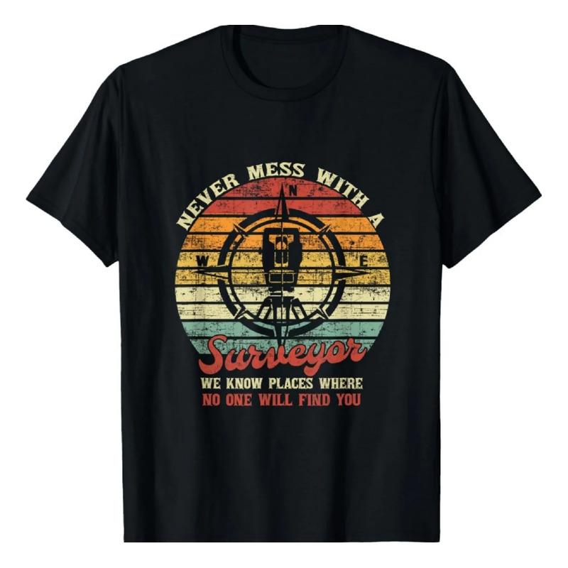 Surveying Vintage Retro Nunca Mexa Com Um Agrimensor T-sh S разноцветный