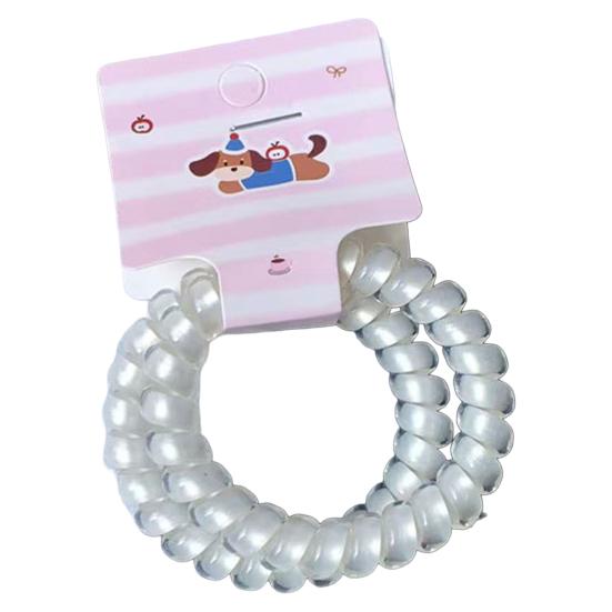 

1 Pair Women Hair Ties Pearlescent Color High Elasticity Phone Cord Shape Hair Ropes Flexible Ponytail Holder Hair Accessories