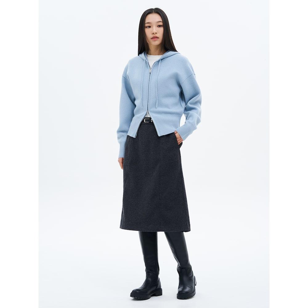 8SECONDS Belted Midi Skirt Ash