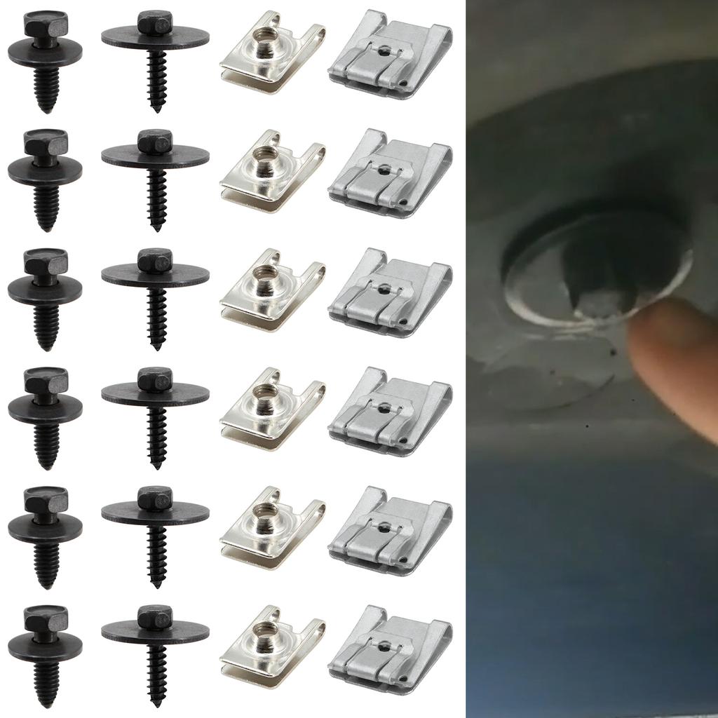 24Pcs Car Engine Undertray Fixing Clips Screws for Mercedes-Benz E-Class C-Class W203 W204 W211 Under Cover Rivet Fasteners